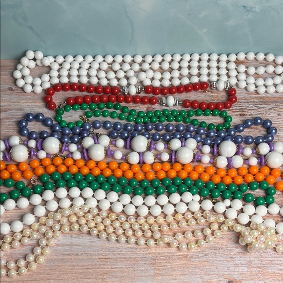Jewelry - Lot of 9 Colorful Plastic Beaded Necklace Set